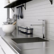 Orabella Falcon Ιταλική Μοντέρνα Μπαταρία Νεροχύτη Κουζίνας Χρωμέ