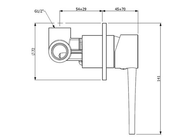ORABELLA ELEMENT BLACK MAT SHOWER FAUCET (Bathroom Built-in 1 point)